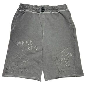 H&M Gray Graphic Sweatshorts with Drawstring